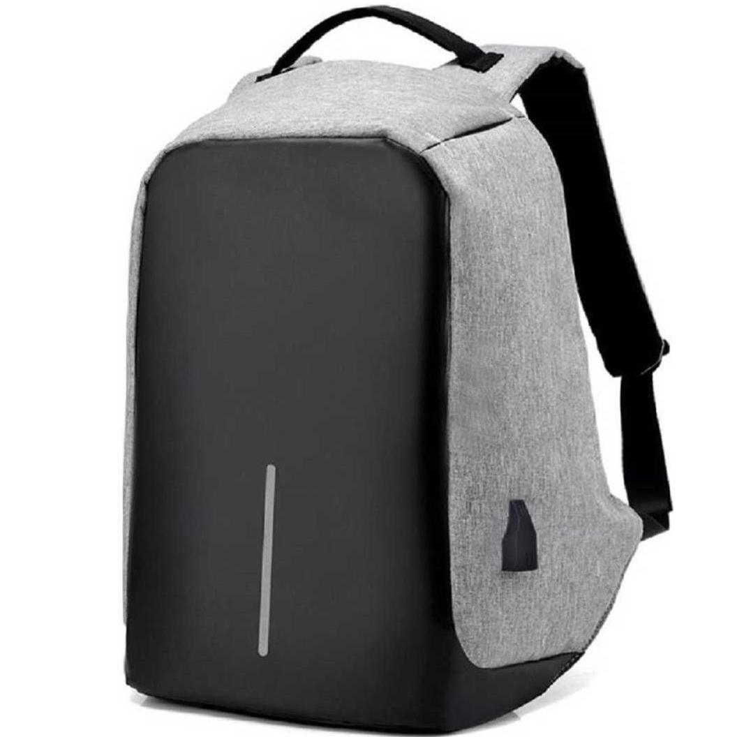 Anti-Theft-USB BAG 14.5 L Laptop Backpack  (Black, Grey)